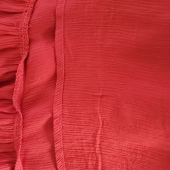 World unity cold shoulder flowing bell sleeve red gauze  top plus size 0 - Picture 8 of 10